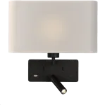 Sieninis &scaron;viestuvas ROMEO, E27, juodas, su skaitymo &scaron;viestuvėliu ir USB, A3971081N