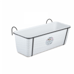 Lumarko Stefanplast Balkonų gėlių dėžutė su metaliniu laikikliu Natūrali 50x18x16cm balta