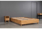 Lova OAK BASE 160 Ąžuolinės Lovos rėmas : Apdaila - Be apdailos, Čiužinio dydis - 160x200cm