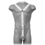 Svenjoyment Adjustable Leather Body Harness for Men Baltas S-XL
