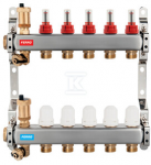 Ferro Nerūdijančio plieno kolektorius 1 5 krypčių su termostatiniais vožtuvais, srauto matuokliais, automatinėmis oro i&scaron;leidimo angomis, i&scaron;leidimo vožtuvais, 3/4 nipeliais