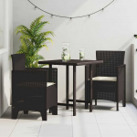 Sodo Kėdė su pagalve 2 pcs Ruda 53 x 49 x 85 cm Polipropilenas