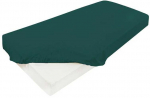 Multitex Medvilninio satino paklodė su guma, tamsiai žalia, 210/220 x 190/200 cm, 20 cm &scaron;oninis užleidimas, 130 g/m&sup2; audinio svoris, mink&scaron;ta patalynė