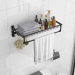 Promotions Sieninis rank&scaron;luosčių lentyna, 59,7x25,4x14 cm, juoda