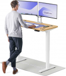 Elektrinis reguliuojamo auk&scaron;čio stalas Desktronic HomePro Baltas/Ąžuolas, 120x60cm, Dvigubas motoras, USB ir USB-C įkrovimo lizdai