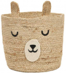 Kids Collection Bear Žaislų konteineris me&scaron;kiukas su ausytėmis DŽIAUGSMAS, &Oslash; 28 cm