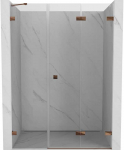 Gold Du&scaron;o durys Mexen Lunar-F, sulankstomos, de&scaron;inė, 120 cm, transparent/rose auksinis