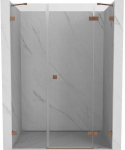 Du&scaron;o durys Mexen Lunar, de&scaron;ininės, 120 cm, transparent/brushed copper