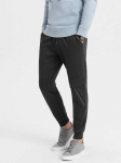 men's sweatpants with stitching and zipper on leg - graphite melange v2 om-pask-0147