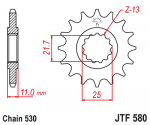 Jt Sprockets Priekinė žvaigždutė JTF580