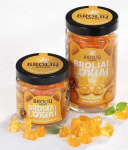 Guminukai BROLIAI LOKIAI, įvairių vaisių skonio, su medumi, stiklainyje, 250 g