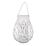 Besk Gluosnio žibintas su stikliniu puodeliu 17/31x40cm, baltas