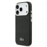Lacoste Iconic Petit Pique Metal Logo MagSafe dėklas skirtas Apple iPhone 17 Pro Max juodos spalvos