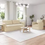 Sofa 2 pcs Kreminė Metalas
