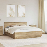 Lova Lovos rėmas Sonoma ąžuolas 200 x 200 cm Apdirbta mediena