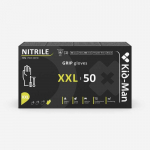 Kid Man Pir&scaron;tinės vienkartinės nitrilinės GRIP "XXL" 50vnt. juodos