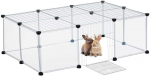 Relaxdays Gyvūnų žaidimų aptvaras, 37x110x75 cm, permatomas juodas baltas, geležis plastikas