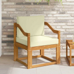 Lauko sofa Tvirta akacijos mediena ir poliesteris Natūrali