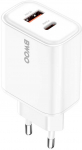 BWOO CDA207 PD 36W wall charger 1x USB-A + USB-C port baltas