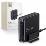 Tech-Protect DC240W-GaN Charging Station 6 Ports 4 x USB-C 2 x USB-A 240W QC3.0 - Juodas