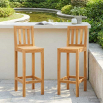 Baro Kėdė 2 pcs Neapdorotas 35 x 45 x 110 cm Kieto teka medžio