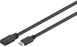Goobay USB-C prailginimas (USB 3.1 1-oji karta), juodas, 1 m, 1 m, USB C, USB C, USB 3.2 Gen 1 (3.1 Gen 1), 5 Gbit/s, juodas