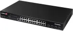 &Scaron;akotuvas Edimax Technology Edimax stebėjimo 24 prievadų Gigabit PoE+ interneto i&scaron;manusis komutatorius su 4 prievadų 10GbE SFP+ jungtimis, valdomas, L2, Gigabit Ethernet (10/100/1000), Power over Ethernet (PoE), montuojamas į stelažą, 1U