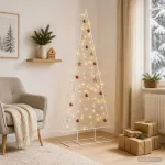 Metalinė eglutė su LED KUOPIO 150 cm &Scaron;ilta balta Plienas Balta