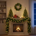 Mini kalėdinių eglučių rinkinys 60 cm 125 LED &Scaron;ilta balta PVC