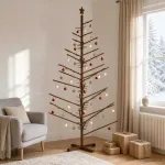 Medinė Kalėdų eglutė 210 cm Bambukas ir pu&scaron;ies medienos masyvas