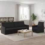 Sofa Sofos komplektas 2 vnt. Juoda Audinys