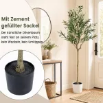 Promotion Dirbtinis alyvmedis su 24 vaisiais ir 576 lapais, 150 cm, žalias, juodas