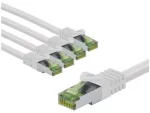 Goobay Kabelis krosowy CAT 8.1 su certyfikatem GHMT, S/FTP (PiMF), 1 m, balta, komplektas 5 - Długość kabla 1 m (RB69768)
