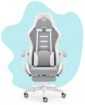 Hells Chair Vaiki&scaron;ka žaidimų kėdė su kojų atrama ir reguliuojamu atlo&scaron;u, pilka