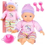 Kūdikio lėlė su maitinimo rinkiniu, 32 cm