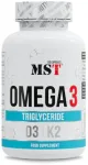 Omega-3 kapsulės MST Omega 3 500 mg D3 + K2, 120 kapsulių