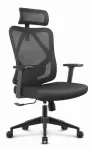 Hells Chair Biuro kėdė su tinkliniu apmu&scaron;alu, 3D juosmens ir 2D galvos atramomis, juoda