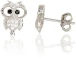 Diamond Sky Jewelry Vaiki&scaron;ki sidabriniai auskarai su cirkoniais &bdquo;Owlet&ldquo;