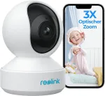 Reolink 5 Mp Ptz Wi-fi apsaugos kamera vidaus, 2.4/5 Ghz Wi-fi auklės kamera su žmogaus/gyvūno aptikimu, automatiniu sekimu, 3x optiniu priartinimu, namų apsaugos kamera vyresniems vaikams, 2 krypčių garsas, E1 Zoom