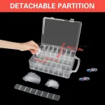 Xiyaxivici organizatorius, dėklas die-cast transporto priemonėms, dovanų rinkinys, žaislinės ma&scaron;inėlės, 48 skyriai, permatoma dėžė automobilių žaislams, matchbox automobiliams, 33 x 25 x 8 cm