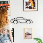Plakatas Blaucap automobilio sieninis siluetas Porsche 911, sienų dekoras, sienų puo&scaron;mena, sienų menas, dekoracija, automobilių sportas, sienų dekoravimas, automobilių dekoracijos, metalo sienų menas