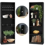 Topeshop Juodas siauras 40 cm lentynas knygoms, žaislams, segtuvams, 5 lentynos