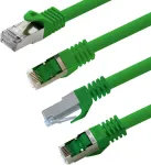 Cat7 tinklo kabelis Sftp Patch kabelis Raw kabelis 10 Gb/s 500 Mhz Surinktas su 2 Rj45 jungtimis Cat 6a 5 m Žalias Pakuotė i&scaron; 10