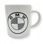 Bmw baltas puodelis su juodu logotipu markės gerbėjui 300ml dovanai