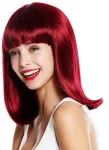 Wig Me Up - Vk-39-118 perukas moterims, iki pečių, tiesūs kirpčiukai, bordo raudona