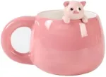 I-total&reg; - Keramikinis puodelis su gyvūno motyvu ant kra&scaron;to arbatai ar kavai (piggy) 450 ml