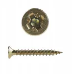 Olaf kūginis įsukamas sraigtas su kryžmine galvute, mažas galvos skersmuo, geltonas cinkas, 4x30 mm, 1000 vnt.