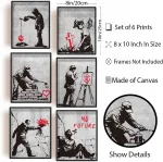 Infunly 6 dalių banksy meno paveikslų rinkinys be rėmo - drobės paveikslai sienų menas grafiti gatvės sienų meno plakatas su įkvepiančiomis citatomis - gatvės drobė svetainei miegamajam namų dekoravimui