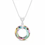 Diamond Sky Jewelry Kaklo papuo&scaron;alas moterims DiamondSky &bdquo;Cosmic Ring (Vitrail Light)&ldquo; su Swarovski kristalais