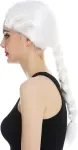 Wig Me Up - 3279-p68 Karnavalinė barokinė ilga balta perukas su kasa, skirta moterims ir vyrams, karaliui